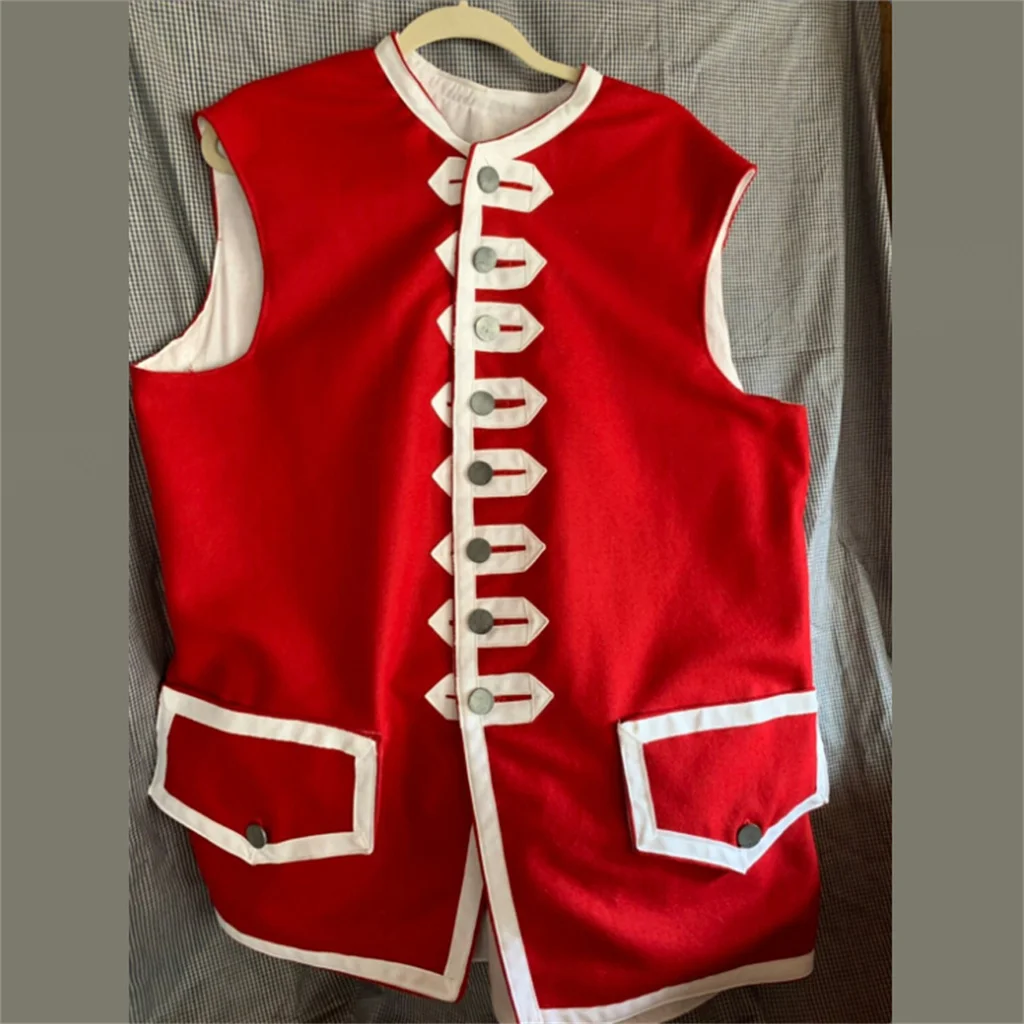 British War Military Vest Custom Made Victorian Civil War Hussar Cosplay Red Vest