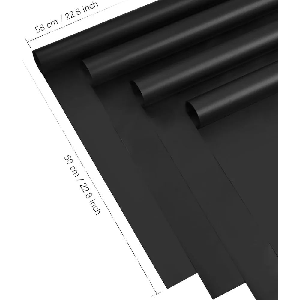 Waterproof Translucent Korean Floral Wrapping Paper 20 Sheets Black Flower Design for Bouquet Gift Packaging Florist Supplies 22.8x22.8 Inch view 3