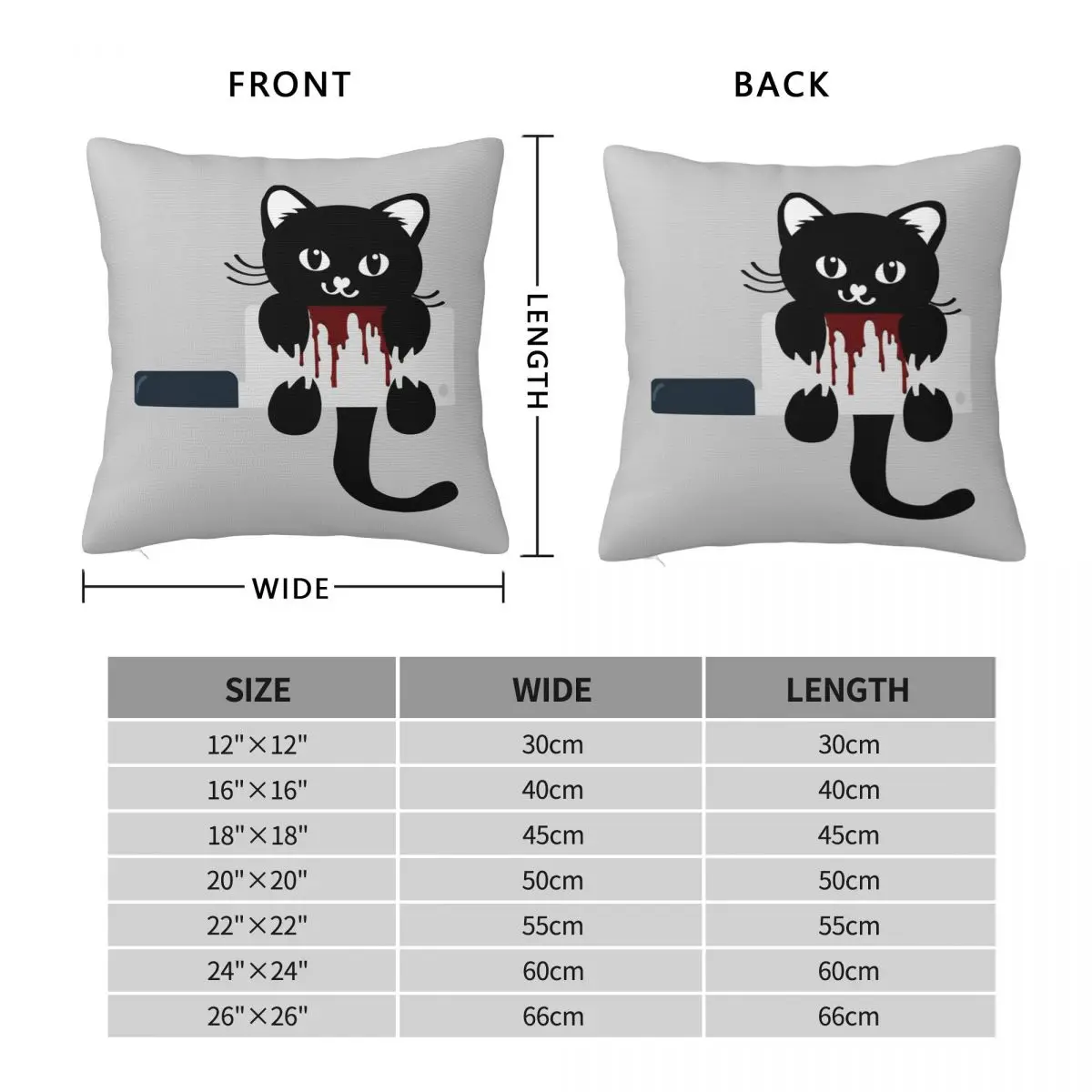 Black Cat Holding On Scary Cat Square Pillowcase Pillow Cover Polyester Cushion Zip Decorative Comfort Throw Pillow for Home Car