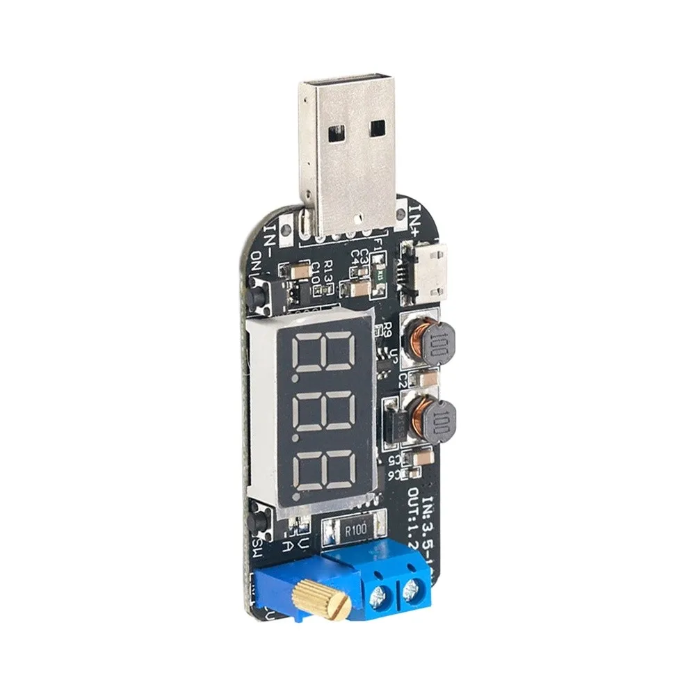 USB Boost Regulator Module 2A Output Adjustable 0.5V-30V with Digital Display for Embedded System Power Solutions
