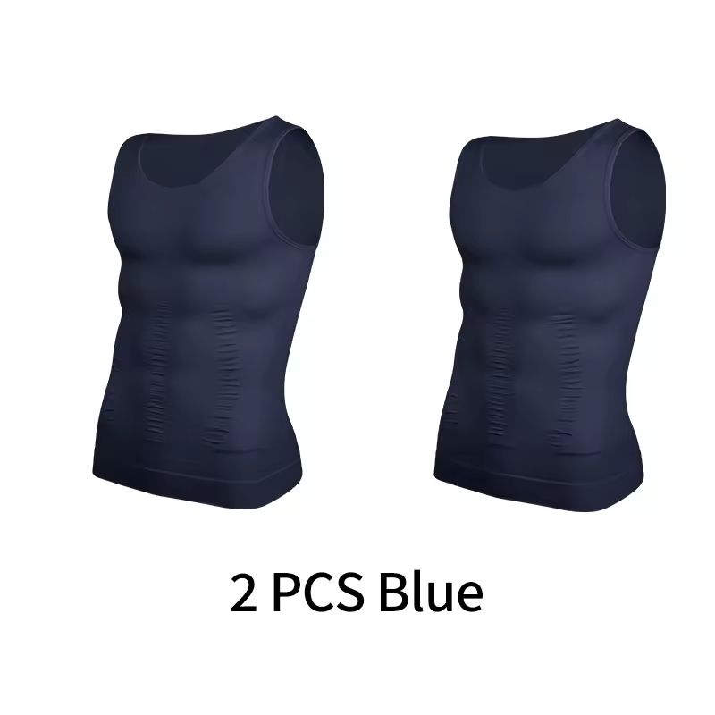 Mens Slimming Body Shaper Vest Shirt Abs Abdomen Slim Gym Workout Tummy Control Compression Tank Top Sleeveless Shapewear - Image 15