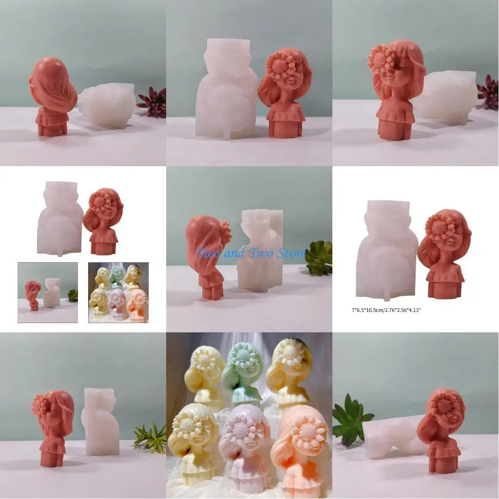 

HX6F Girl Scented Mold Gypsum Aromatherapys Figurine Resin Molds Home Ornament