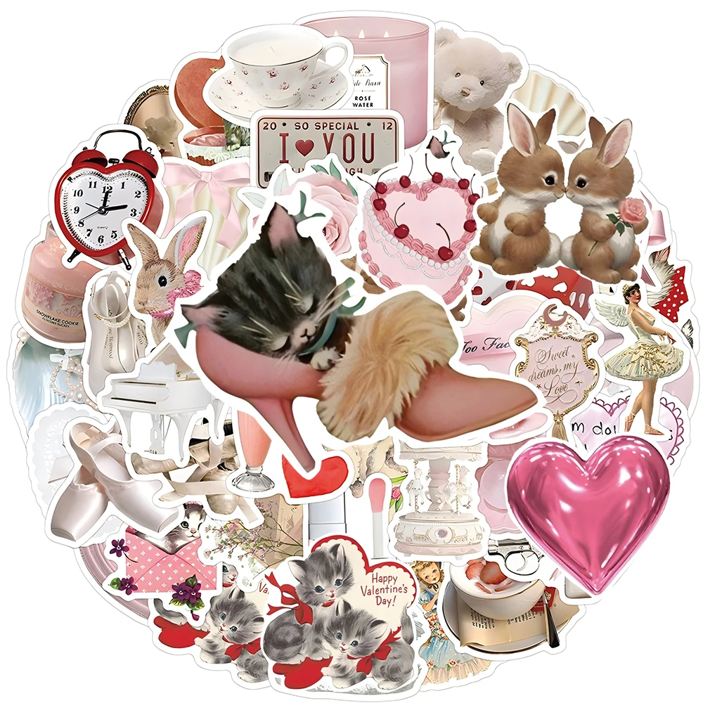 10/30/50/120 stücke Nette Rosa Kokette Cartoon Graffiti Aufkleber Ästhetische Aufkleber Dekoration DIY Koffer Laptop Gitarre Aufkleber geschenk