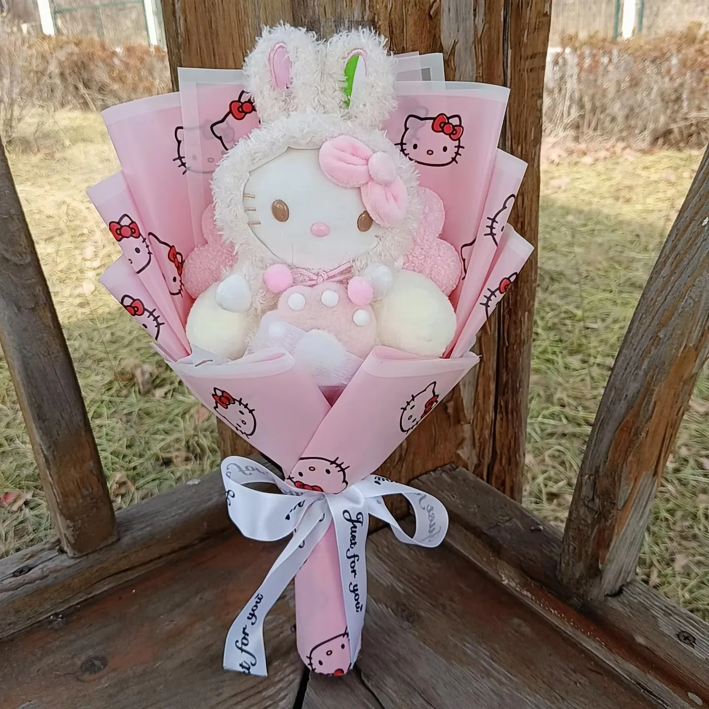 Anime Hello Kitty Kuromi Bouquet dessin animé cannelle poupées en peluche animaux en peluche saint valentin anniversaire remise des diplômes cadeau