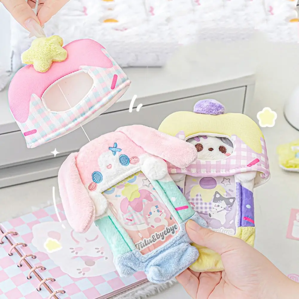 

Cartoon Cat Animal Photocard Holder Korean Style INS Plush Idol Photocard Holder Kawaii Fluffy Bus Card Holder School