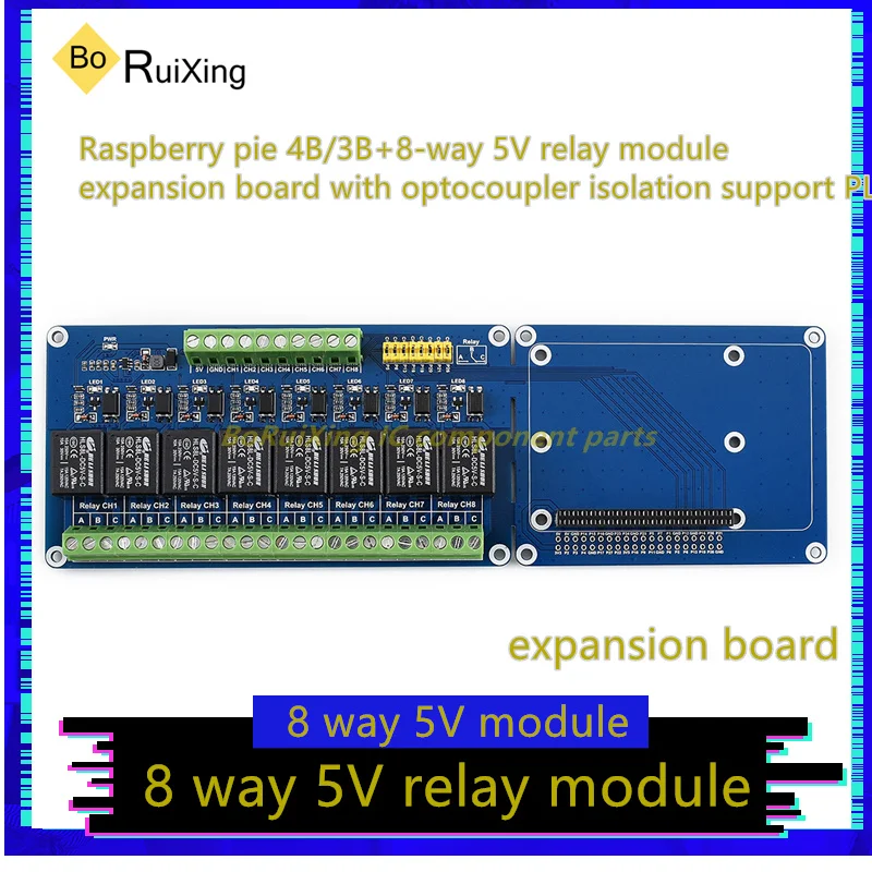 

1 шт./партия, плата расширения релейного модуля Raspberry Pie 4B/3B + 8-way 5 в с поддержкой оптрона