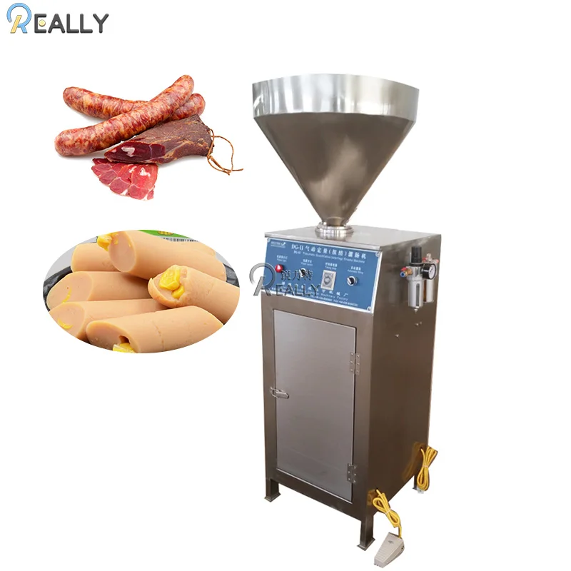 Commercial Stainless Steel Meat Processing Machine Sausage Stuffer Pneumatic Automatic Hot dog Filling Sausages Filler