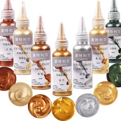 60ml Waterproof Acrylic Paint Metallic Pigment DIY Epoxy Resin Crafts Coloring Pigment  DIY Home Painting Graffiti Decoration