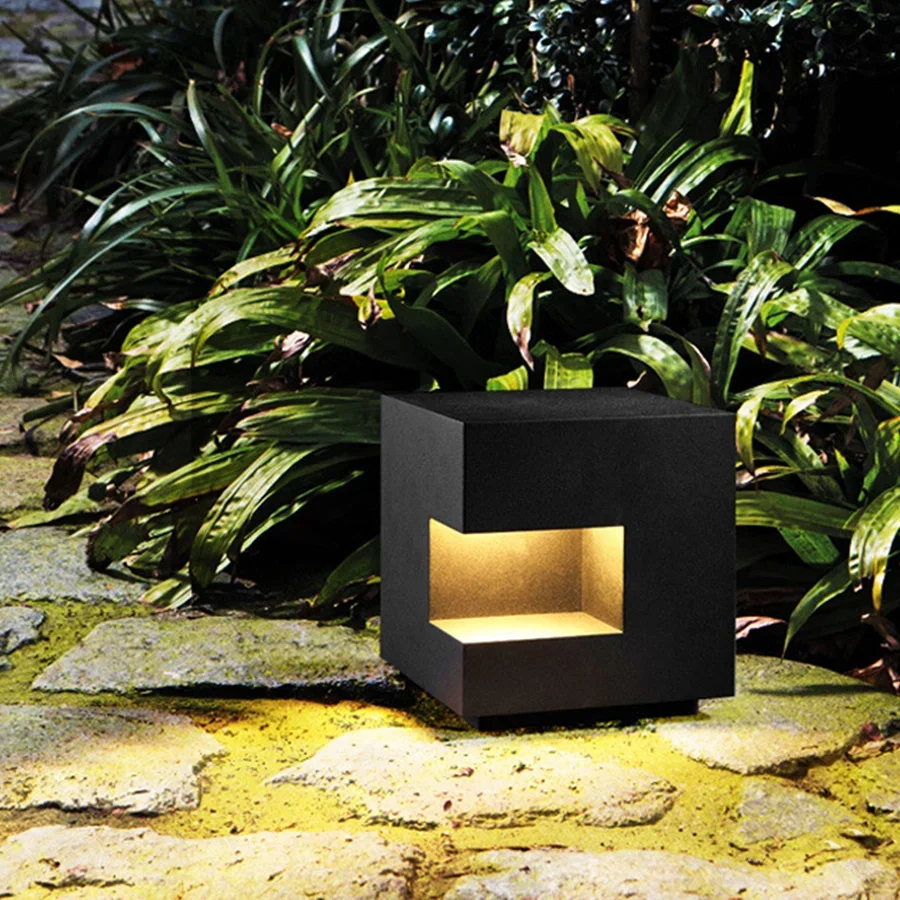 Thrisdar-Luz LED de aluminio para puerta, luz de pilar para jardín al aire libre, camino de paisaje, césped, Villa, patio, columna, poste