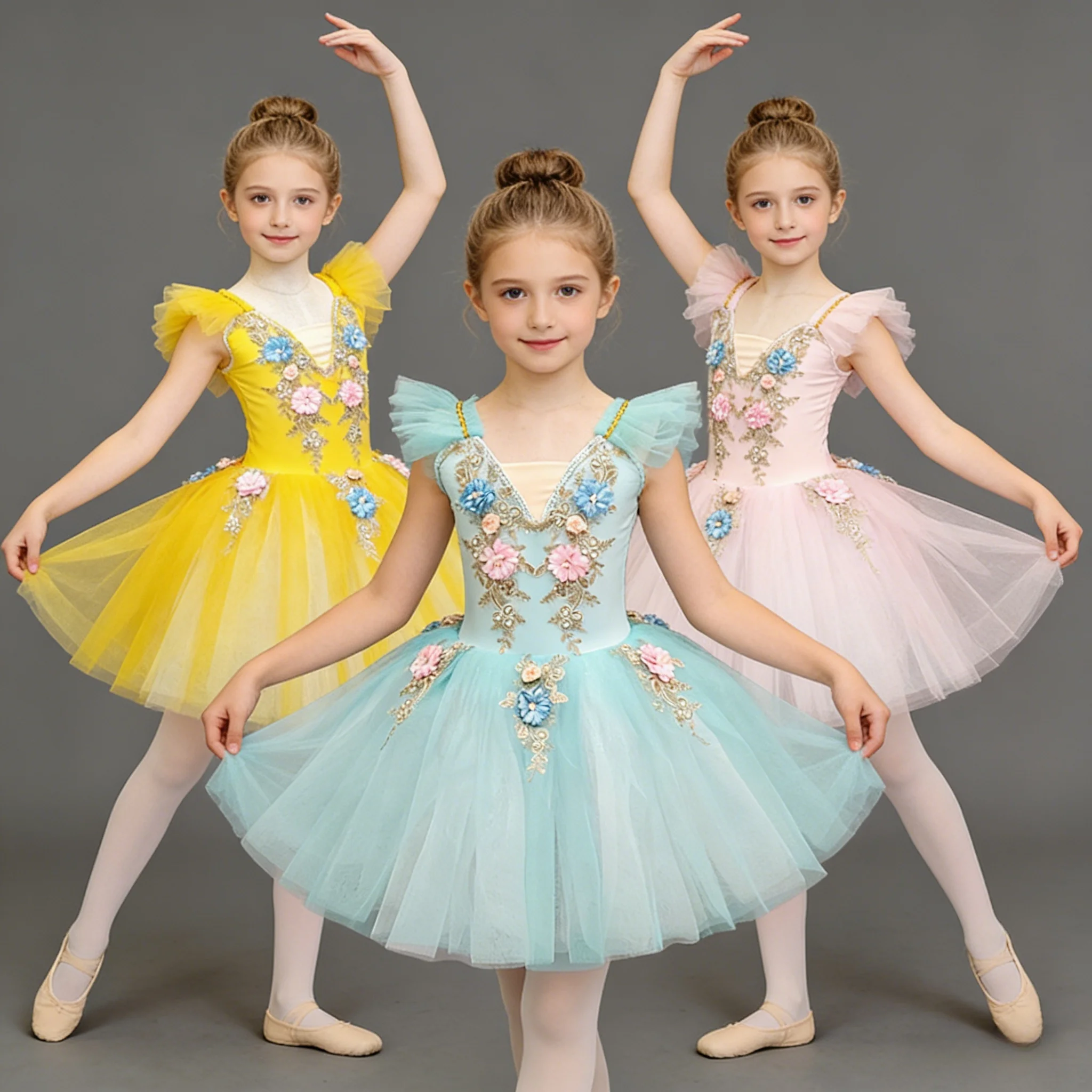 Children's tutu skirt, girls' tulle half-length dance skirt, ballet costume, children's tutu skirt, stage performance costume