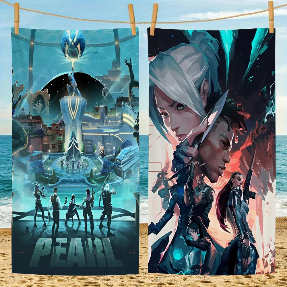 Anime Game V-Valorant Microfiber Printed Beach Towel Mountain Climbing Yoga Beach Swimming Running Absorbent Soft Towel