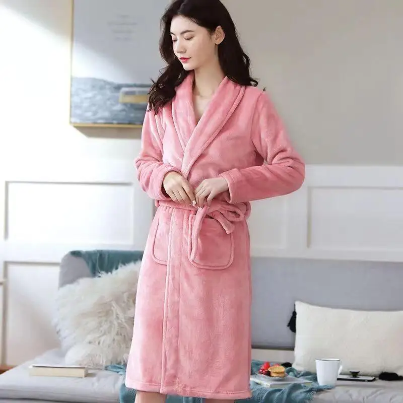 

Women's Pajama Set Comfortable Sleepwear Flannel Robe Winter Bathrobe Girl's Fleece Loungewear Cozy Warm Thick Plush Sleepwear