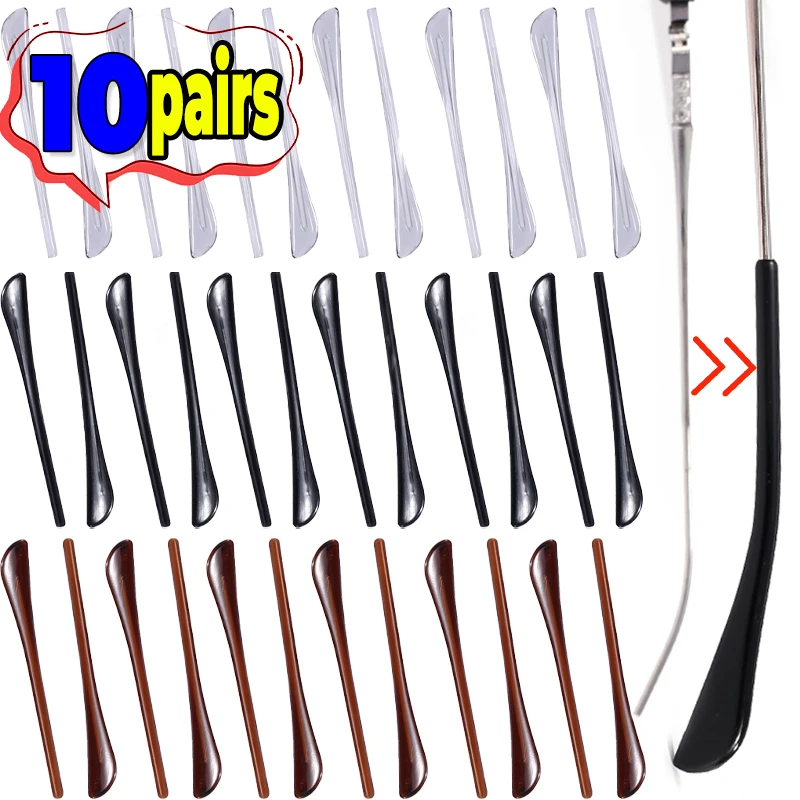 3/5/10 Pairs Silicone Non-Slip Glasses Leg Covers Non-Slip Ear Hook Bracket Sunglasses Glasses Leg Temple Covers Earmuffs Tool