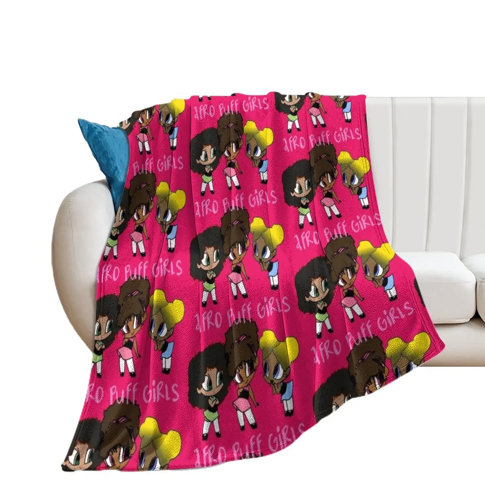 Afro Puff Girls Throw Blanket Giant Sofa Blankets For Baby for babies Blankets