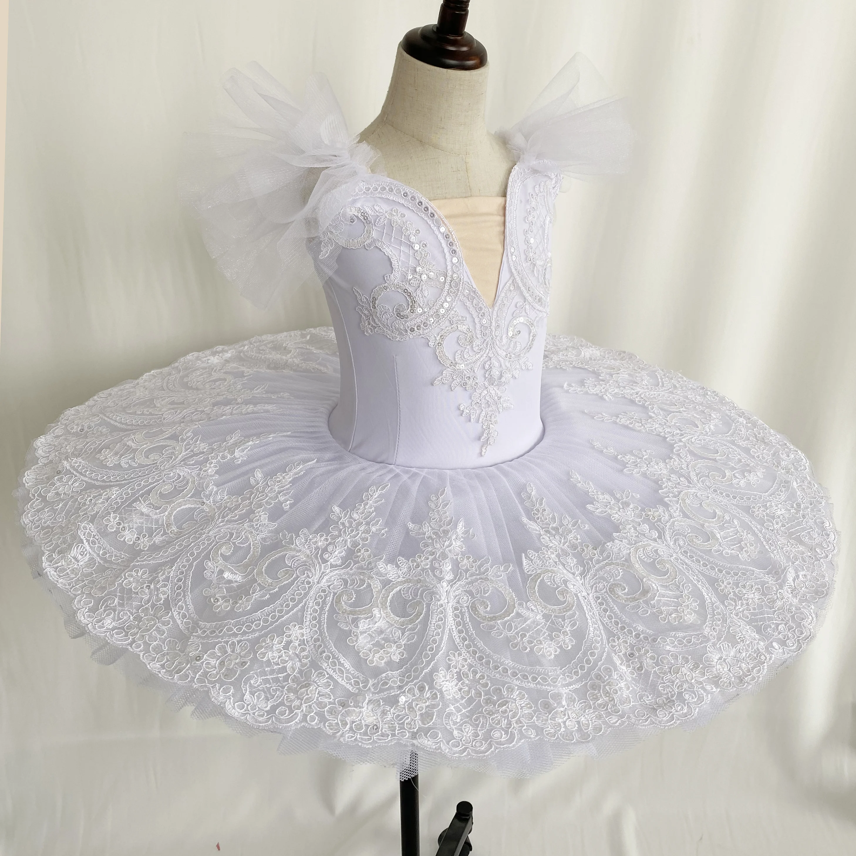 Professional Ballet Tutu Girls White Red Pancake Tutu Ballerina Party Dress Adult Women Child Kids Ballet Dance Costume