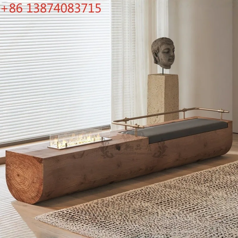 Medieval creative wooden sofa stool, waiting area resting bench