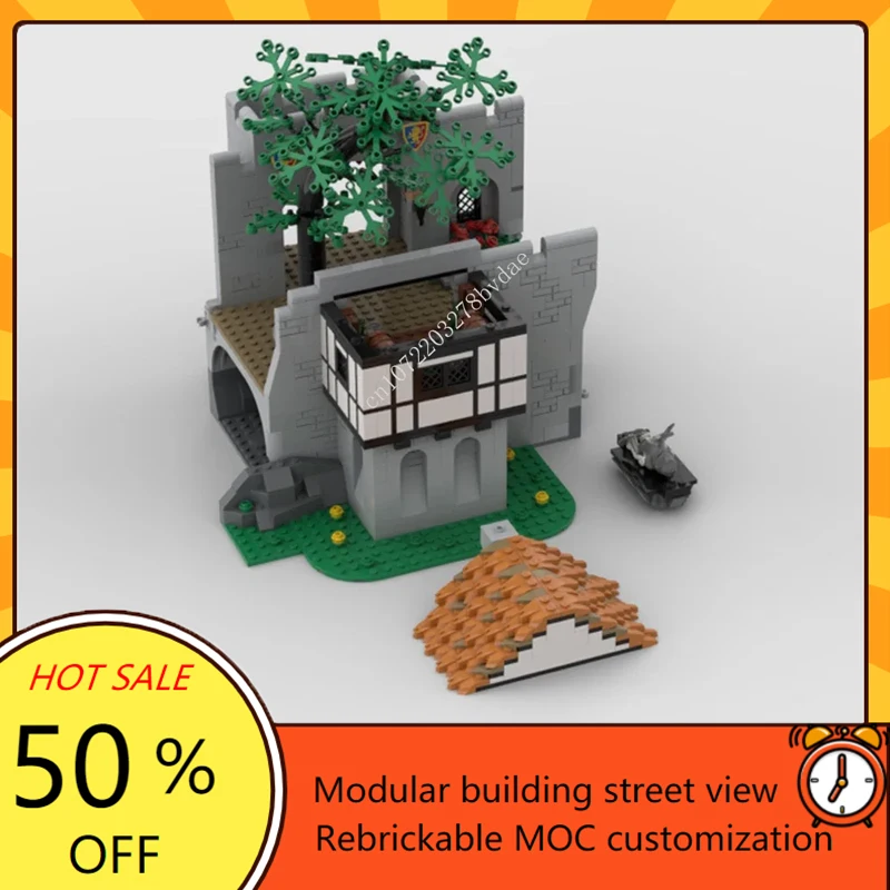 Aangepaste MOC Middeleeuwse Leeuw Ridder Kasteel Hof Yard Model Aangepaste Puzzels Technologie DIY Assemblage Verjaardag Speelgoed Vakantie Geschenken