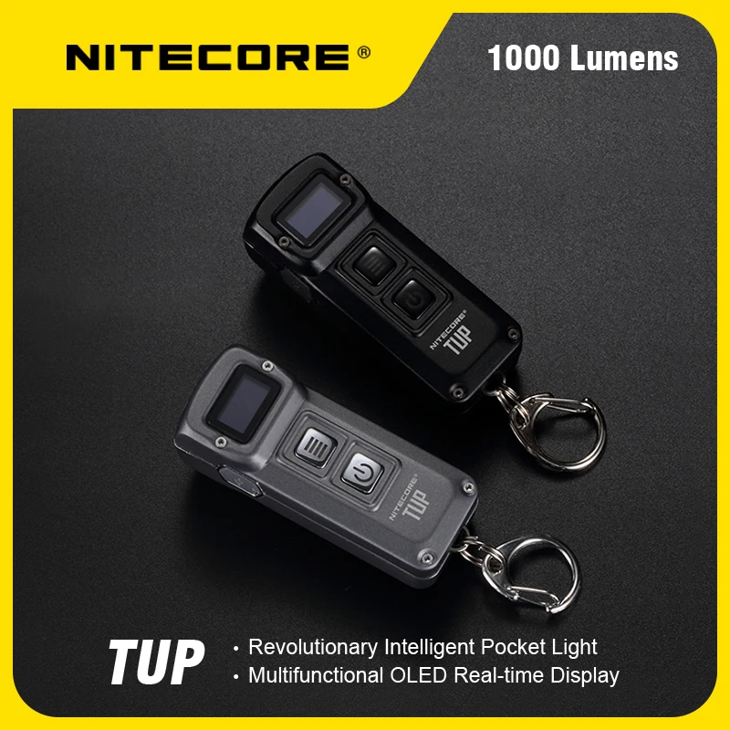 NITECORE TUP USB Rechargeable Keychain Light Built-in 1,200mAh Li-ion battery 1000Lumens Mini EDC Pocket Light