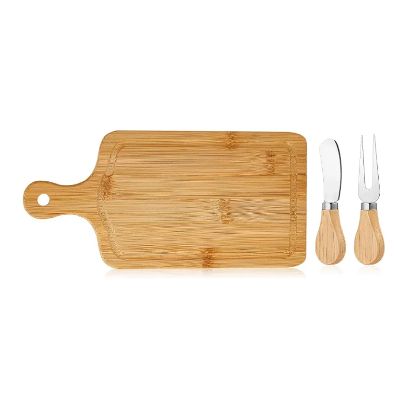 Tabla de queso de madera, juego de tabla de cortar multifuncional, tabla de cortar de bambú, fácil de mantener para regalo de preparación de alimentos
