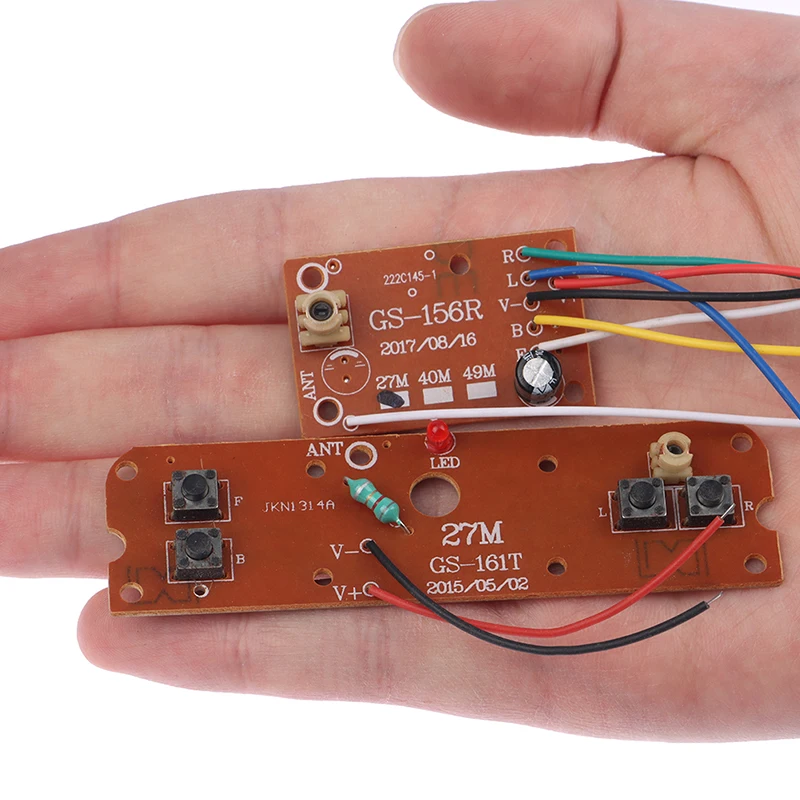 4CH RC Car Remote Control 27MHz Circuit PCB Transmitter and Receiver Board with Antenna Radio System