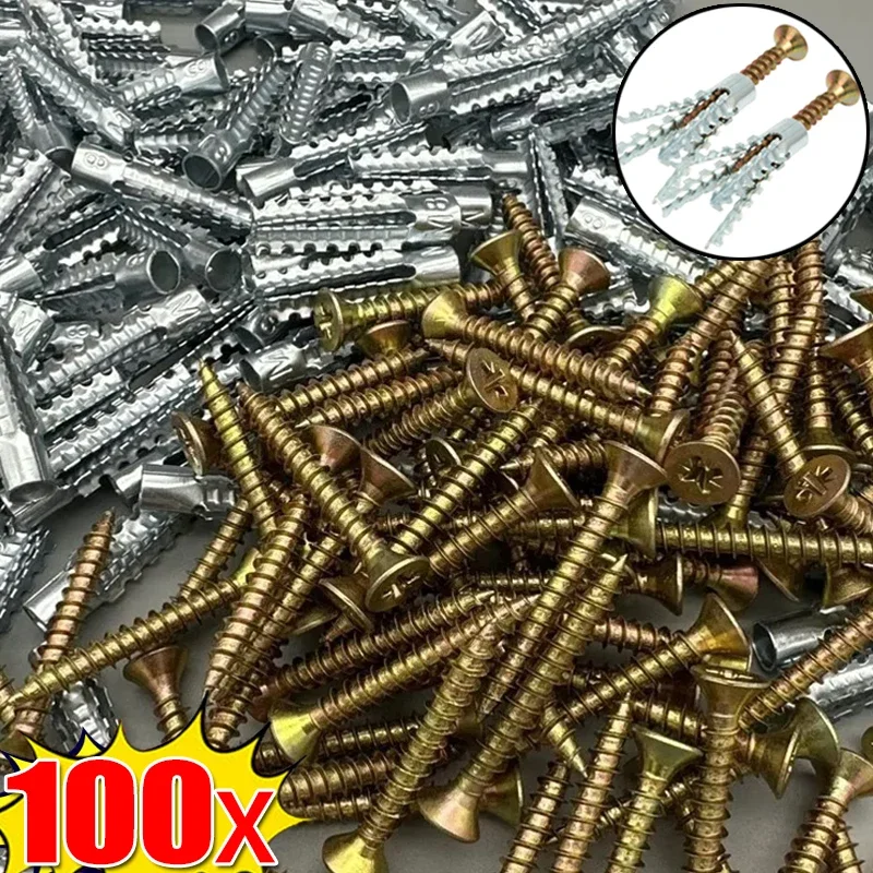 Steel Expansion Tube Pipe Self Tapping Screw Drilling Plug Serrated Thorny Metal Wall Anchor Expansion Bolts Fastener Anchors