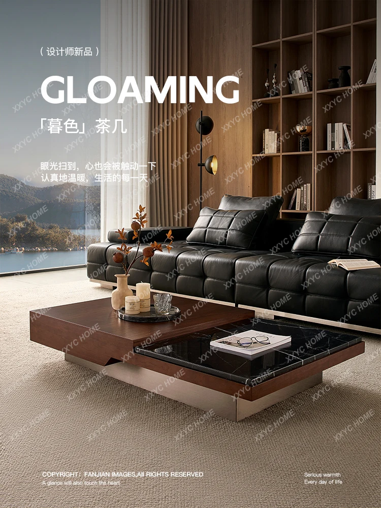 Black walnut storage rectangular antique living room household small apartment coffee table