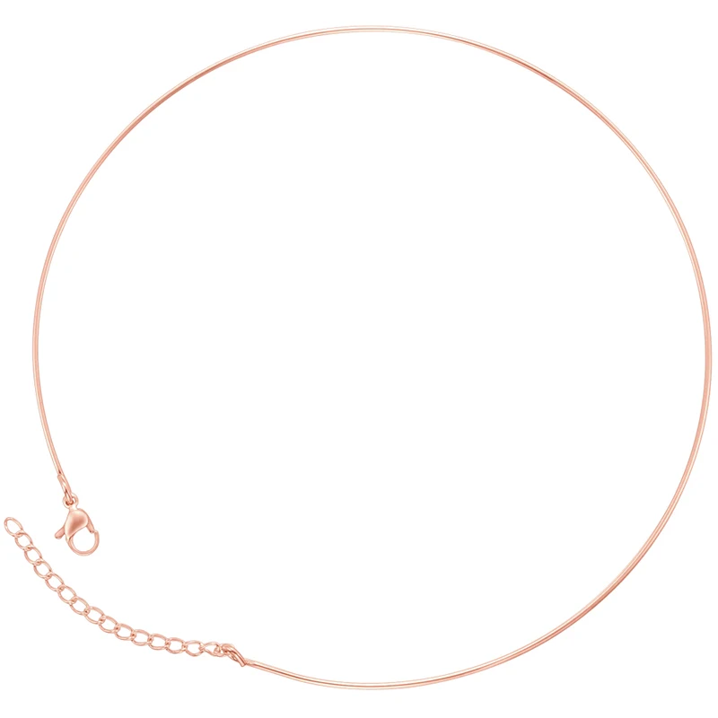Edelstahl Feiner Runder Choker mit Karabinerverschluss, Verstellbar, Hypoallergen, Verblassungsbeständig, Schmuckherstellungszubehör: VL817 – Detail 9