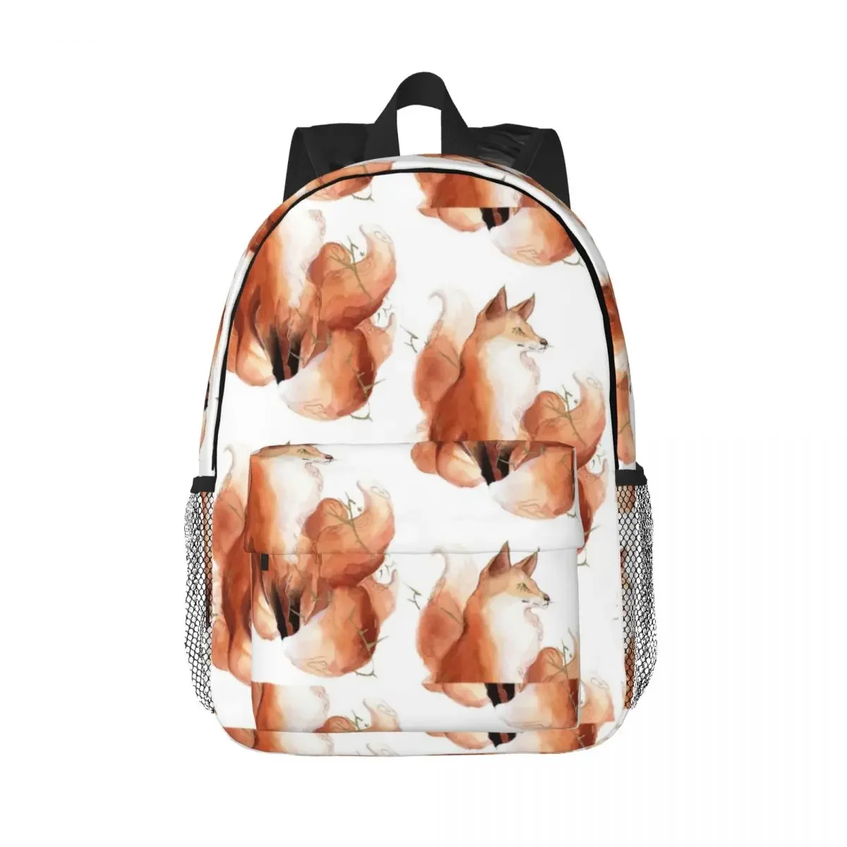 Watercolor Kitsune Backpacks Boys Girls Bookbag Cartoon Children School Bags Laptop Rucksack Shoulder Bag Large Capacity