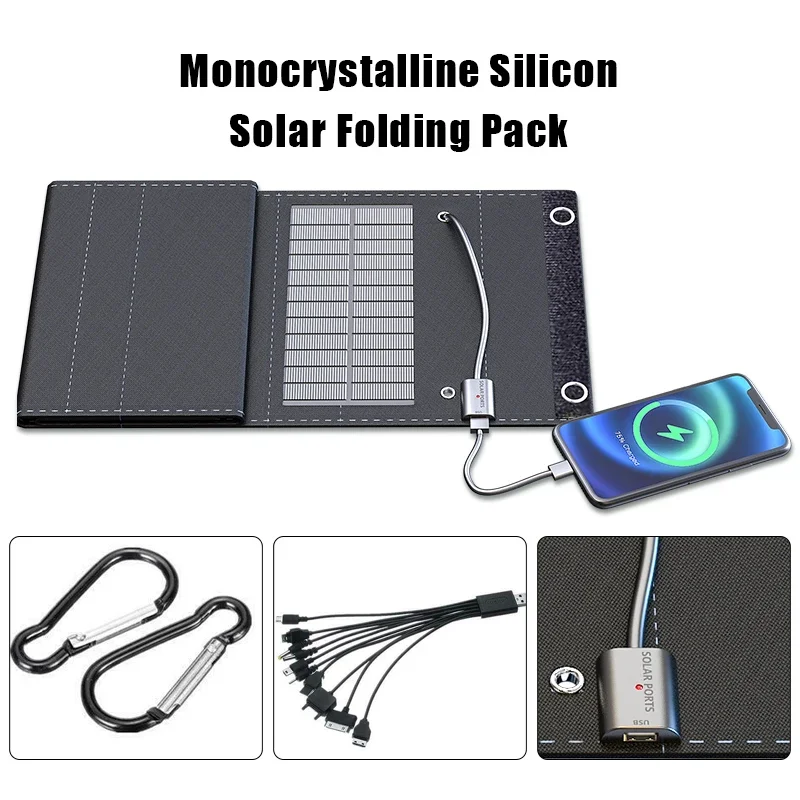 600W Foldable Solar Panel Portable Solar Panels Charger USB 5V DC Full Time Power Solar Panel Mobile Power Supply High Power