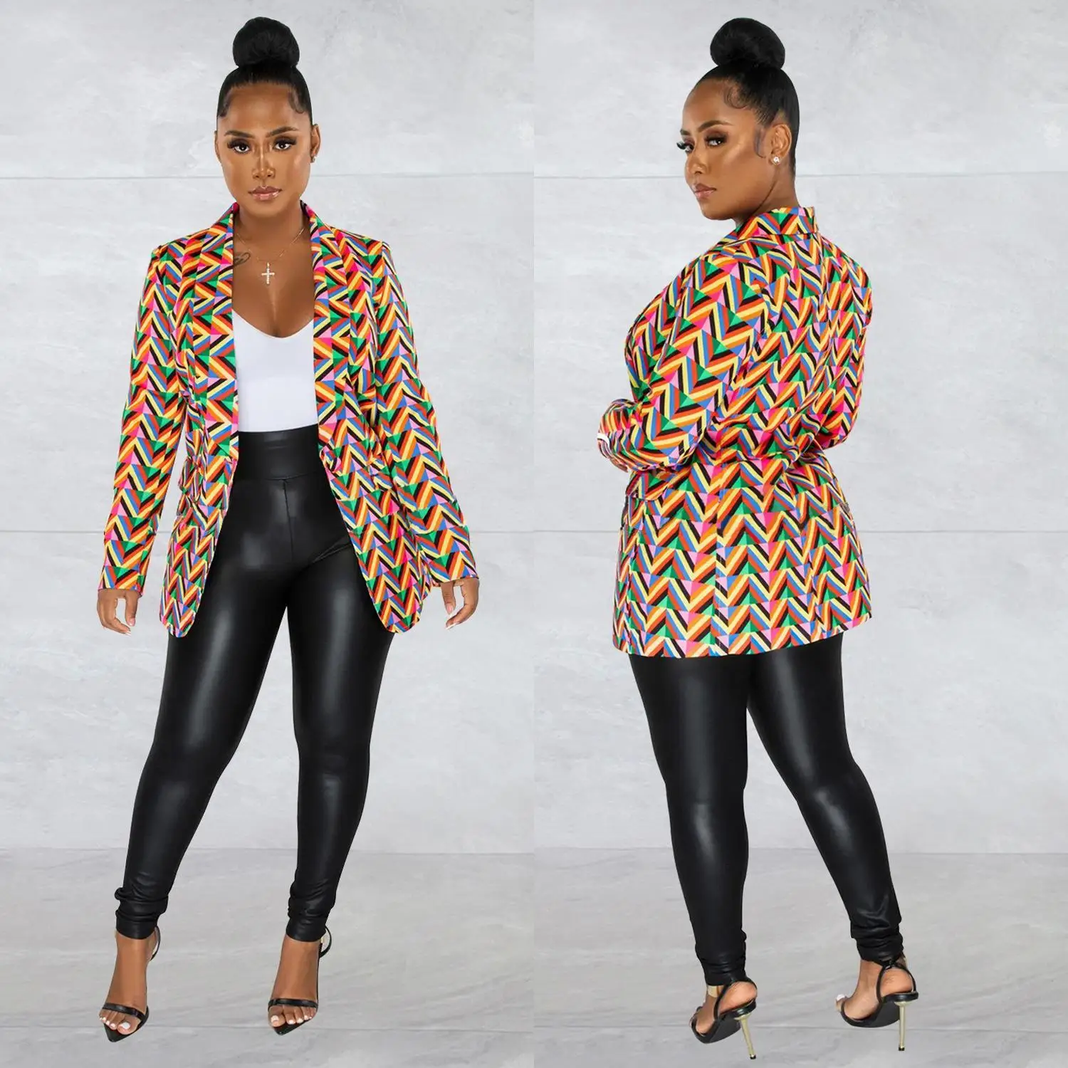 

Faionable Frontal Women's Suit V-Ne Long Sve Large Collar Single Piece Autumn 2025 Regular Sve Length No Brand