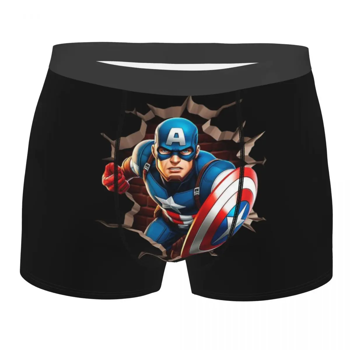

Нижнее белье Captain America Comics, мужские сексуальные трусы-боксеры с принтом супергероя, трусики