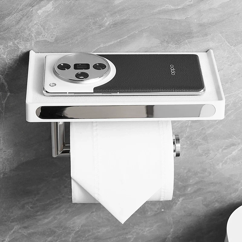 

Держатель для туалетной бумаги, держатель для рулона, держатель для салфеток, настенный держатель для аксессуаров для ванной комнаты из АБС-пластика и нержавеющей стали, держатель для телефона