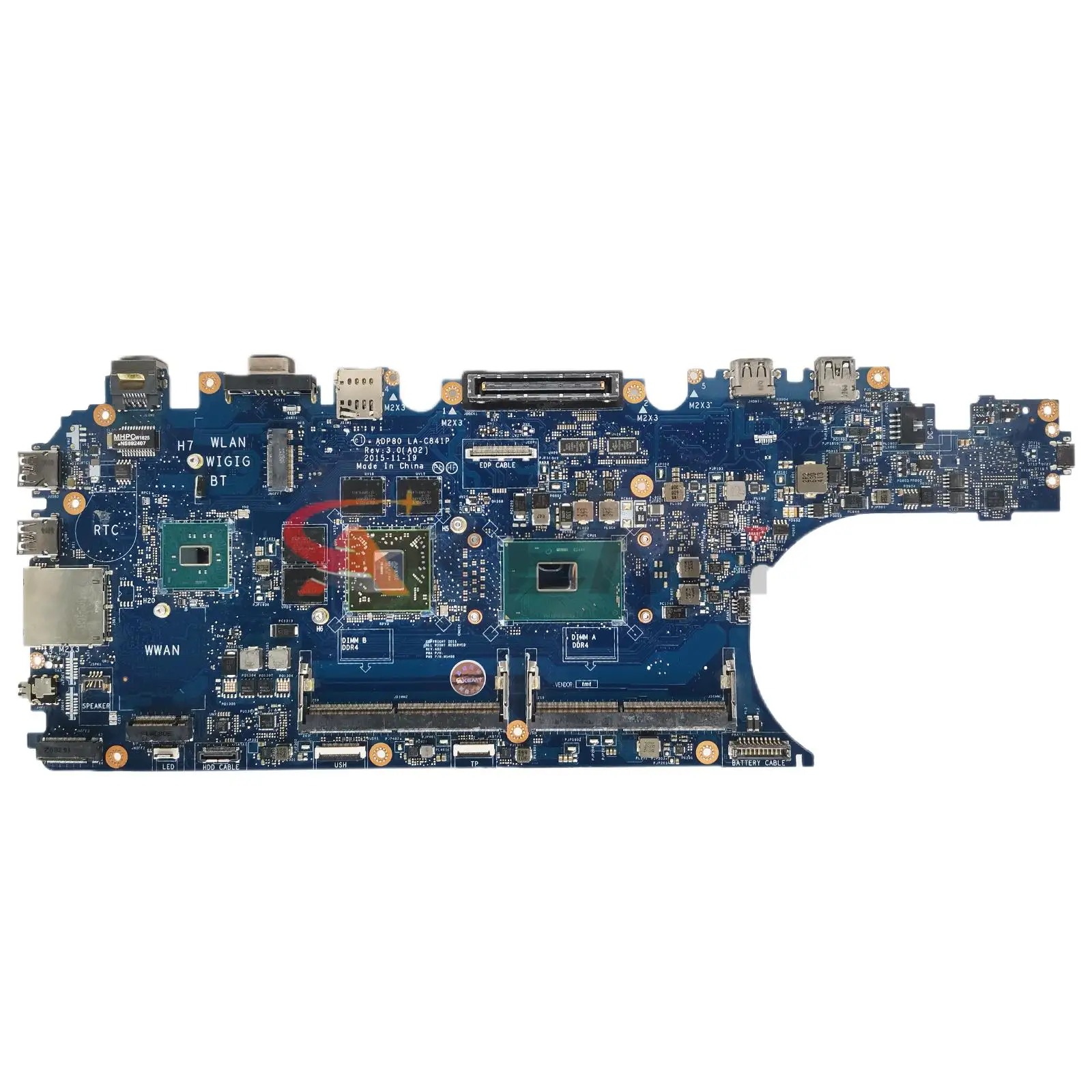 For Dell Precision 15 3510 Laptop Motherboard LA-C841P CN-03MCRF 0HX41 3MCRF With E3-1505M i5 i7-6th Gen V2G Tested OK