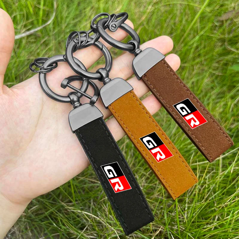 High-quality Carbon Fiber Motorcycle Keychain Holder Keyring For Toyota GR Sport Gazoo Racing Yaris 86 Prius Hilux Supr Venza RZ