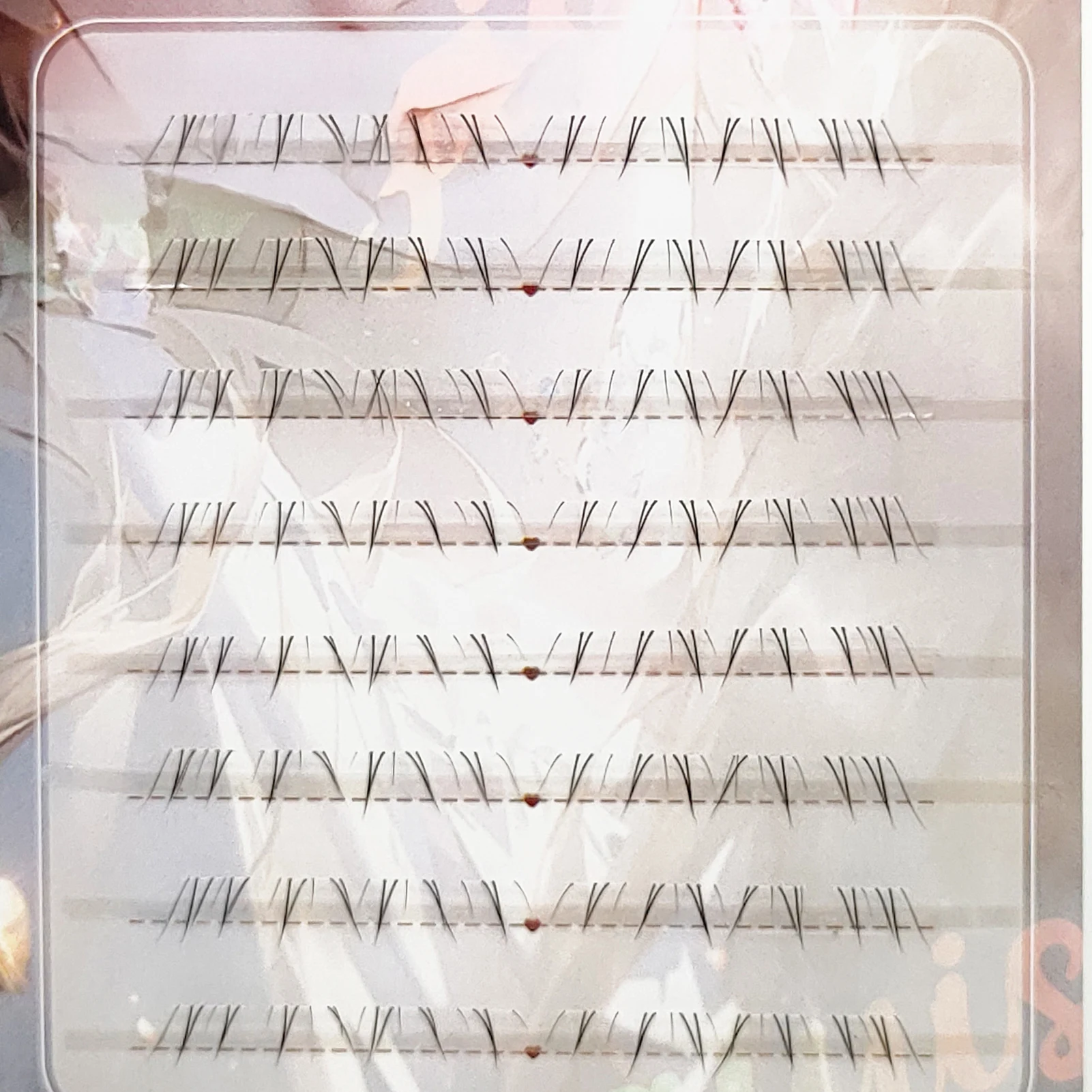 Weiche Manga-Wimpern für den unteren Wimpernkranz, natürlicher Look, transparenter, dünner Stiel, 5-7 mm, Fuchswimpern-Stil, künstliche Wimpern für Modenschau, Tanz, Hochzeit – Detail 8