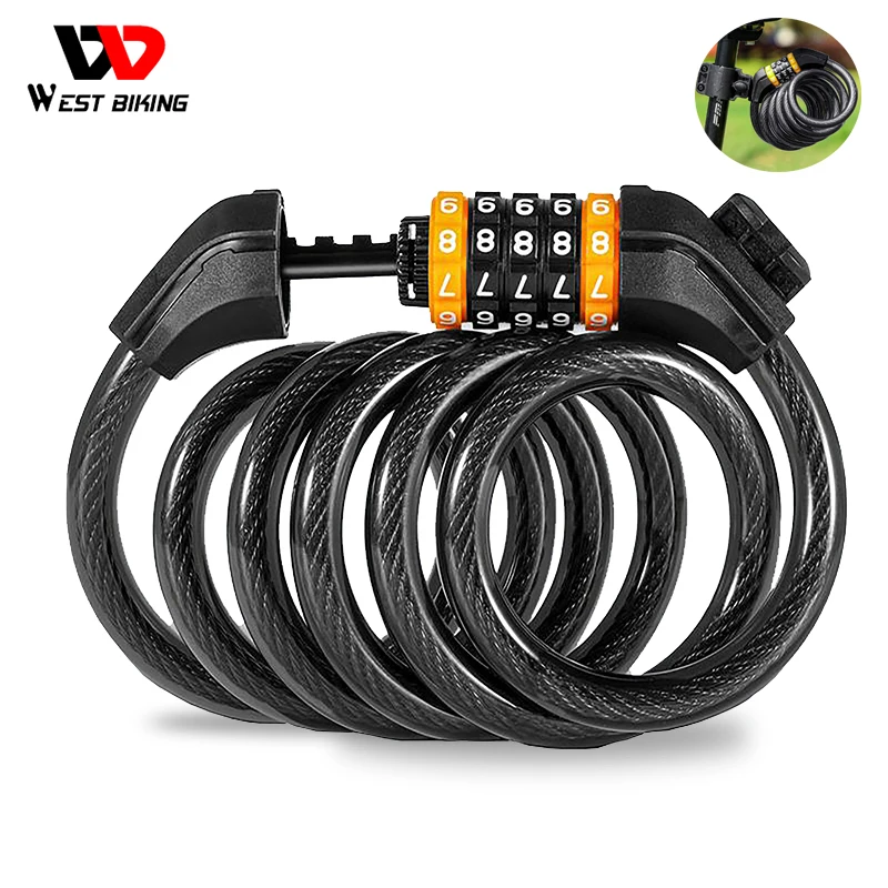 New Upgrade Bicycle Password Lock Portable MTB Code Padlock Scooter Security Anti-theft Steel Cable Chain Wheel Bike Accessories