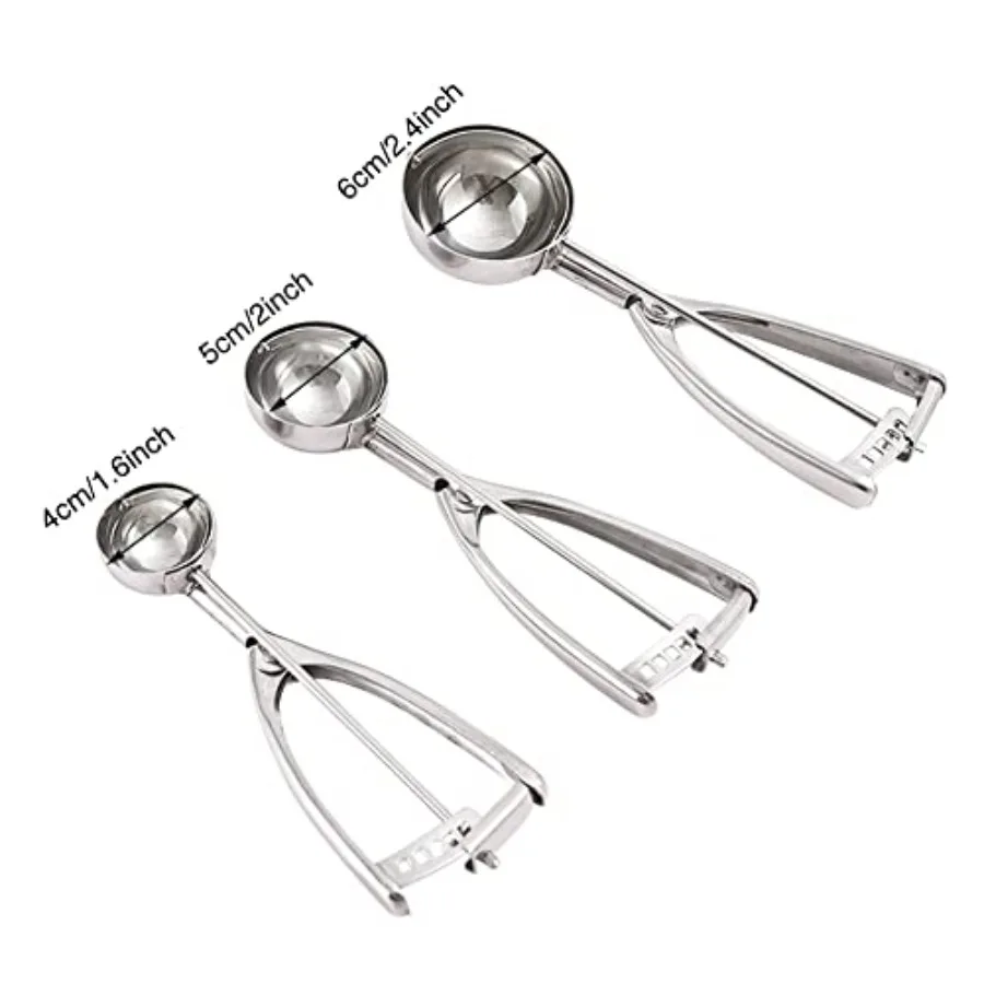 Melon baller Scoop, Melon Baller, Ice Cream Scoop Cookie Scoops Cookie Scoops for Baking Set of 3 Include L/M/S for Fruit, Cupc
