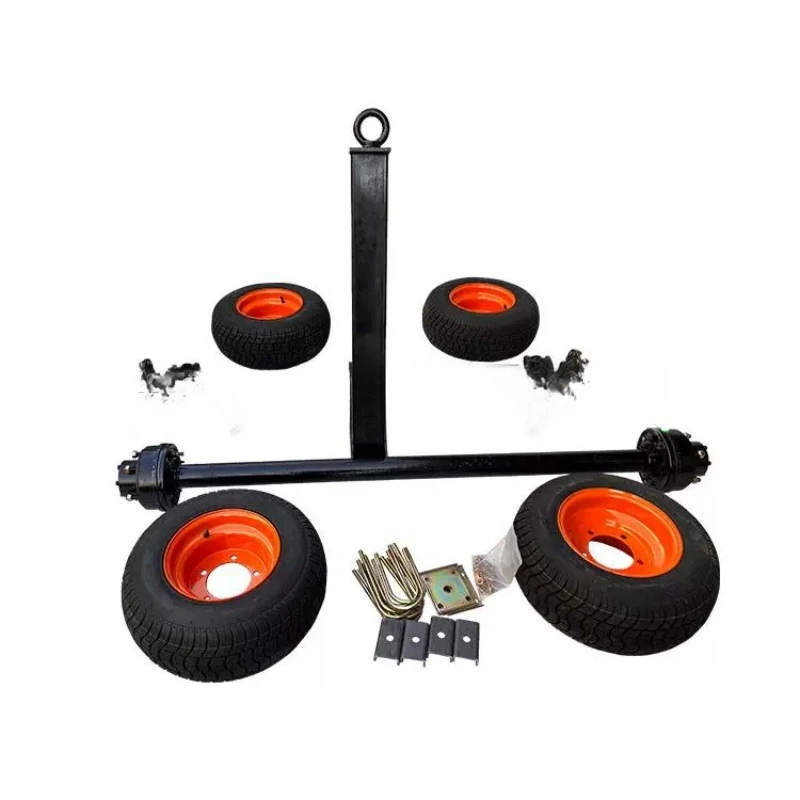 Tractor con remolque de plataforma, freno de disco robusto, juego completo de accesorios para el chasis