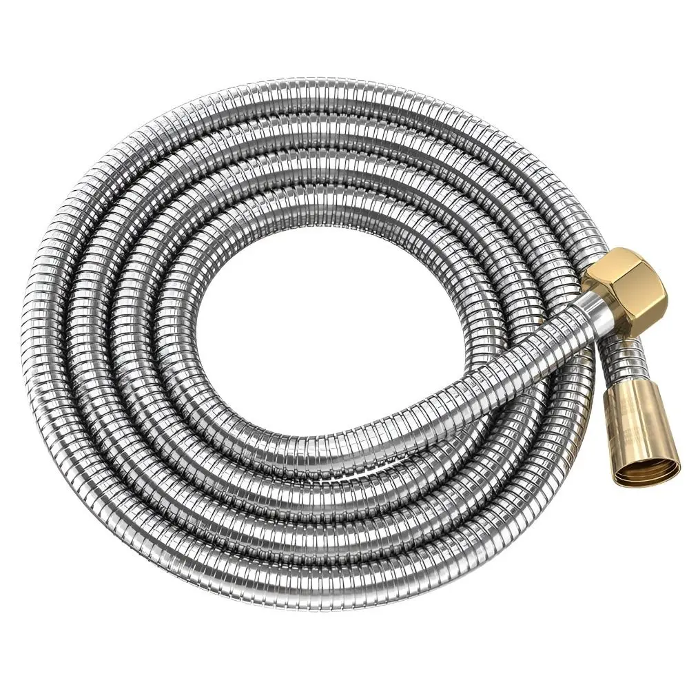 Stainless Steel Shower Hose Brass Nut Reinforced Handheld Shower Head Hose Anti-Winding Leakproof Replacement Hose Bathroom