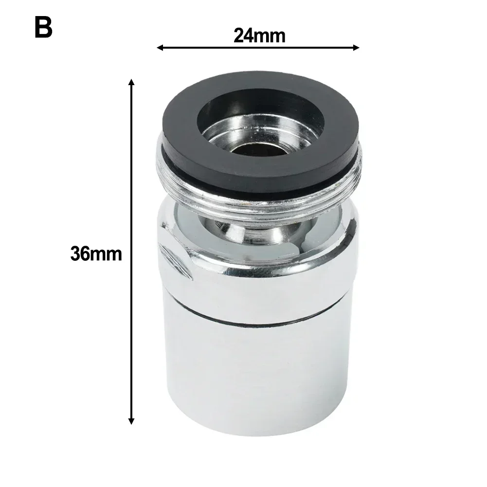 1PCS Messing Hause Wasserhahn Belüfter Sprayer Waschbecken Belüfter 360-Grad Schwenk Wasserhahn Düse Chrom 1 #   22 mm Innengewinde/2 #   24 mm männlich