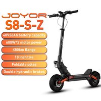 Joyor S8-S-Z Electric Scooter 600W*2 Motor 48V26Ah Battery 10inch Tire E-Scooter 55km/h Max Speed Dual Hydraulic Brakes EScooter