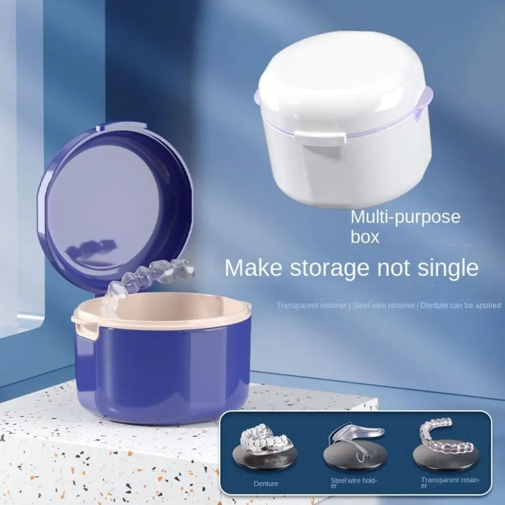 Teeth Braces Mouthguard Container Orthodontic Retainer Denture Box False Teeth Bath Case Cleaning Box Dental Storage Case