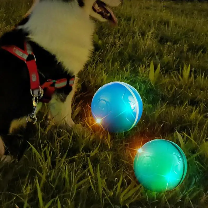 Moving Ball For Dogs Electronic Dog Toy Rechargeable Automatic Dog Toy Bouncing Dog Toy Electric Dog Ball With Sounds And Lights