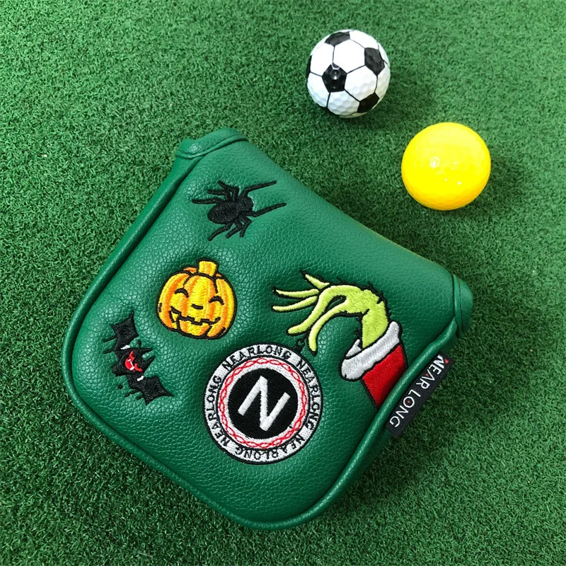 

Чехол для клюшки для гольфа, кожаный чехол для клюшки для гольфа на открытом воздухе, магнитный закрытый квадратный чехол для клюшки