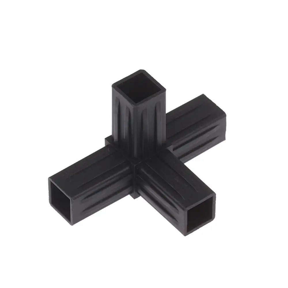1Pcs 20/25/30mm Square Pipe Fitting 2/3/4/5-Way X-L-T Shape Pipe Angle Code Six Way Channel Black Cross Pipe Fitting