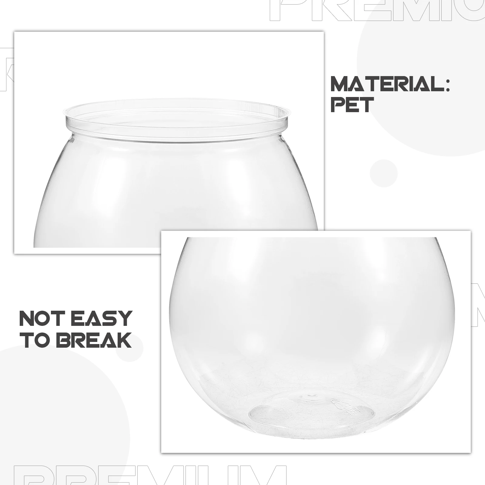 

3pcs Transparent Plastic For Home Office Small Goldfish Bowl Round Lightweight Aquarium Breeding Box Clear Goldfish Tank