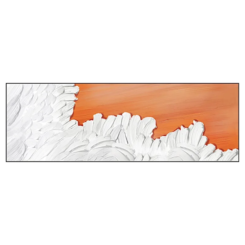 Bedroom bedside texture decorative painting modern simple orange master bedroom hanging painting horizontal plate thick