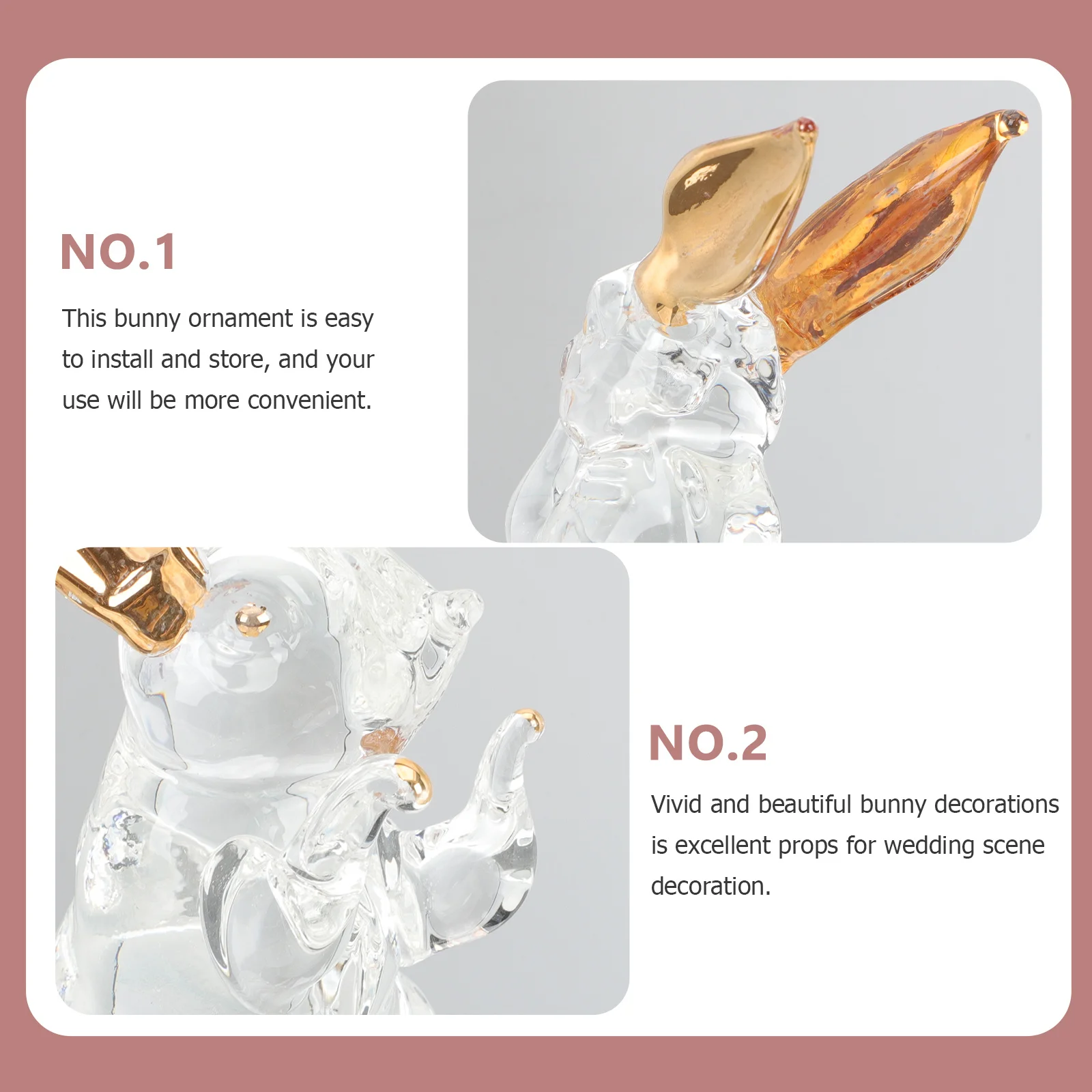 

Charming Gold Plated Bunny Statue Smooth Finish Rabbit Ornament for Home Decor Desktop Collection Spring Wedding Event