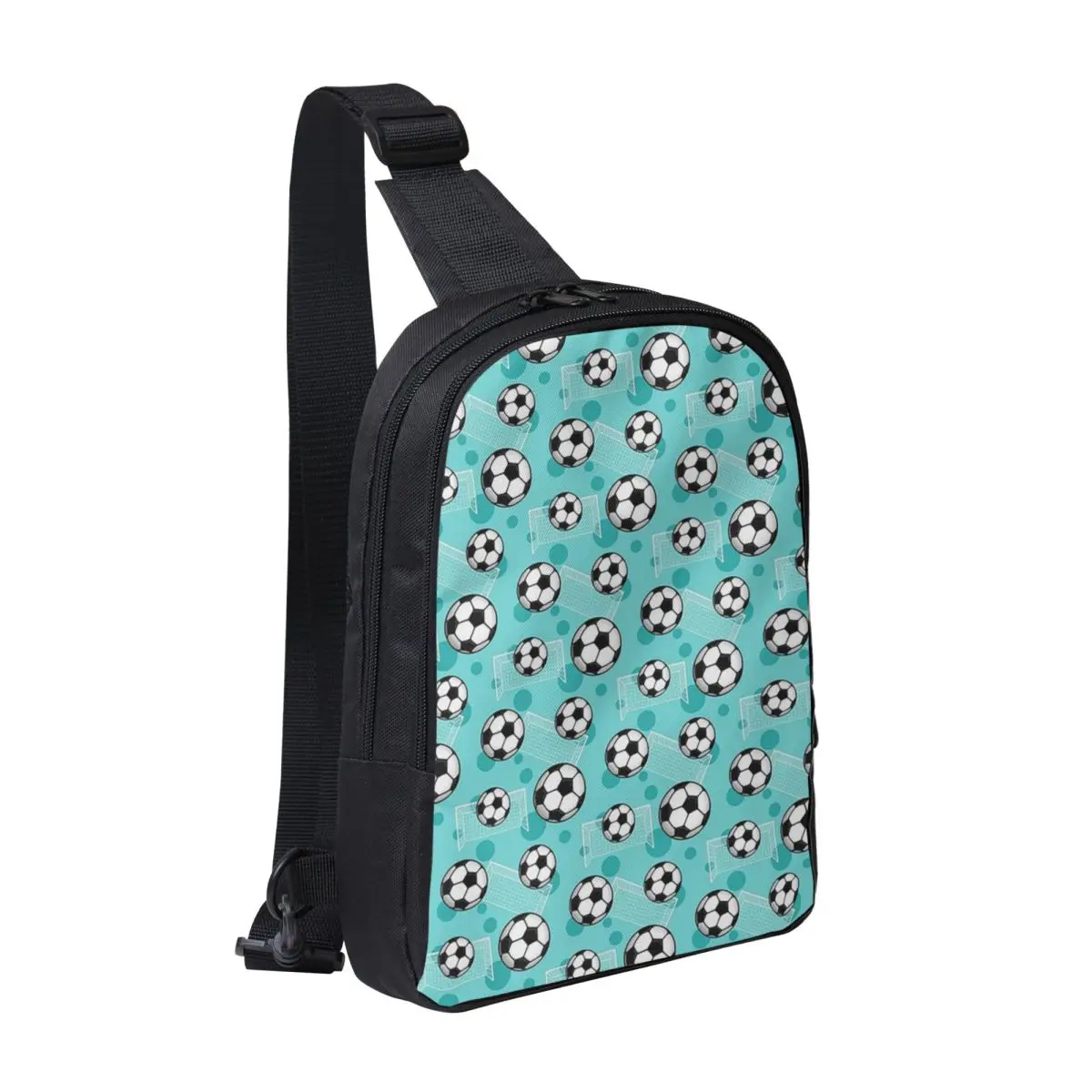 

Soccer Ball And Goal Teal Pattern - Teal Soccer Chest Bag Men Sling Crossbody Backpack Chest Bag Hiking Daypack Shoulder Bag