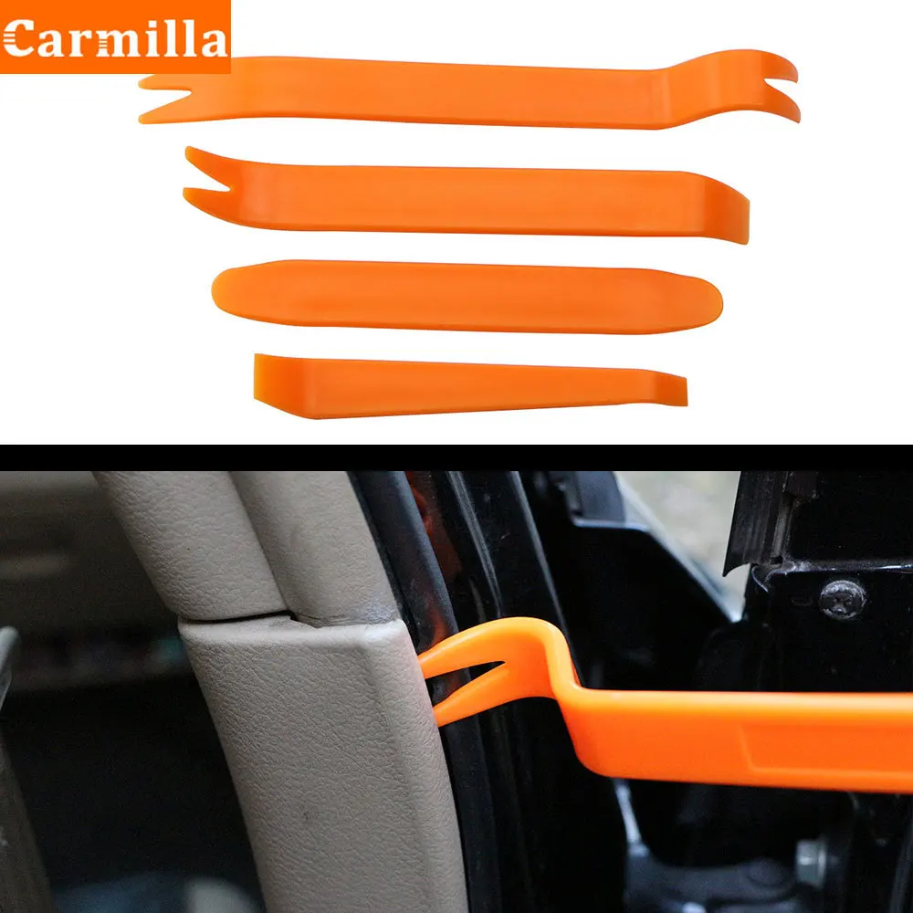 4ピース/セット自動ドアクリップパネル,トリム,ツールキット,ナビゲーション取り外しツール,分解,カーインテリアプラスチック用
